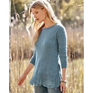 Garnet Hill Shirttail Cashmere Sweater Pale Blue Women's Size Large
